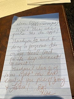 Testimonial letter: Dear Ellen…. Patient 11